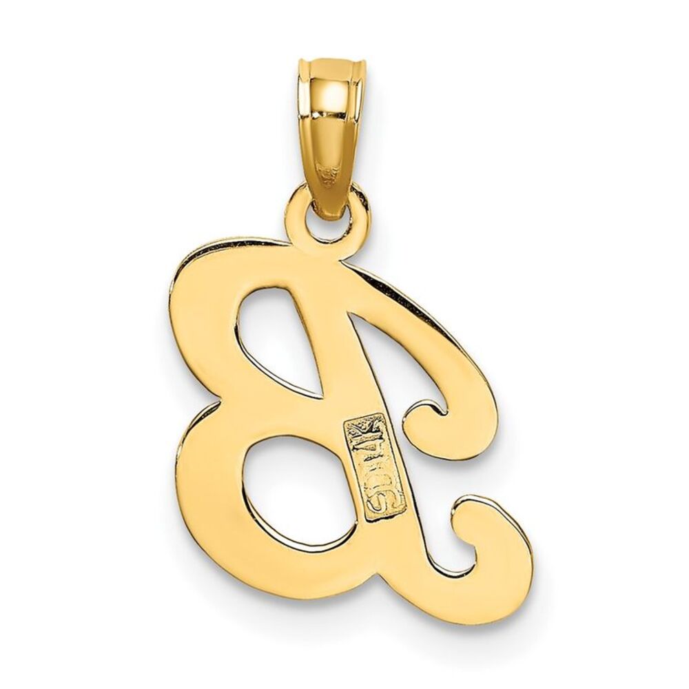 10k Yellow Gold Polished B Script Initial Charm - image 4